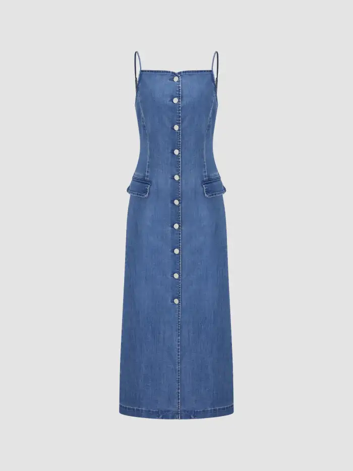 white christmas dresses Mylie Denim Maxi Dress main image 1