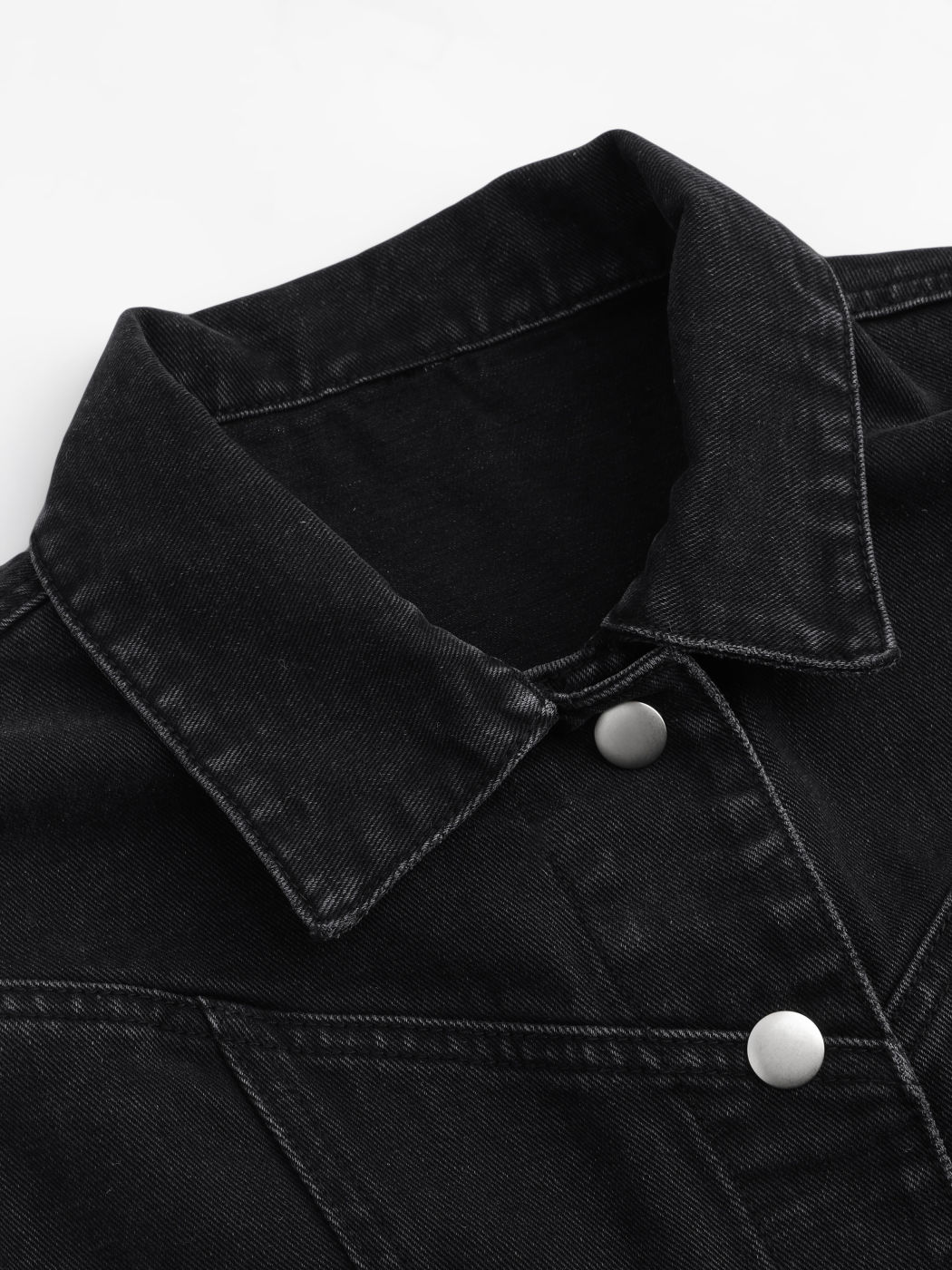 Denim Collar Solid Oversized Jacket Vest