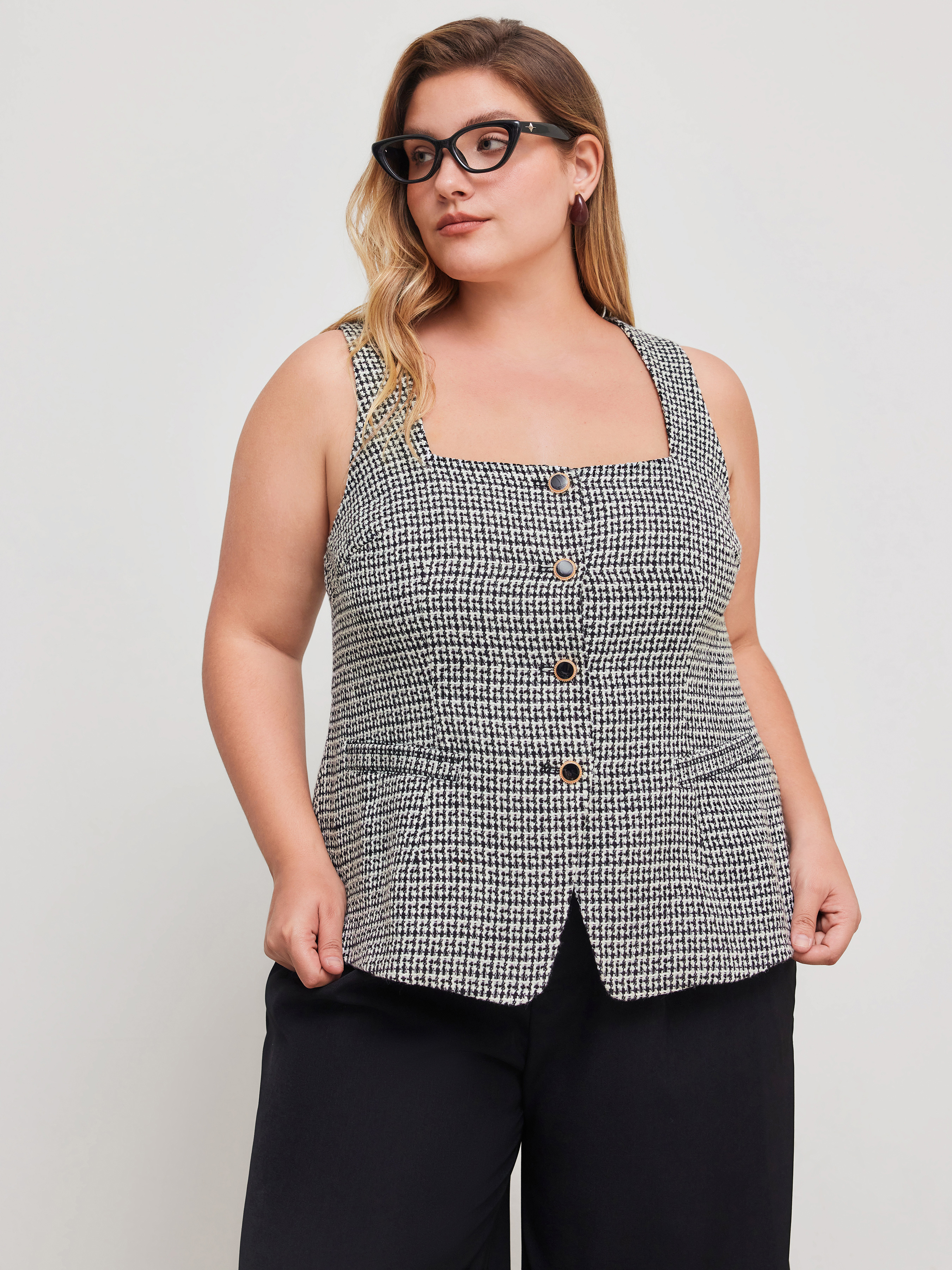 トップス sketch check tweed vest tweed-vest-WBKBVS04T97.