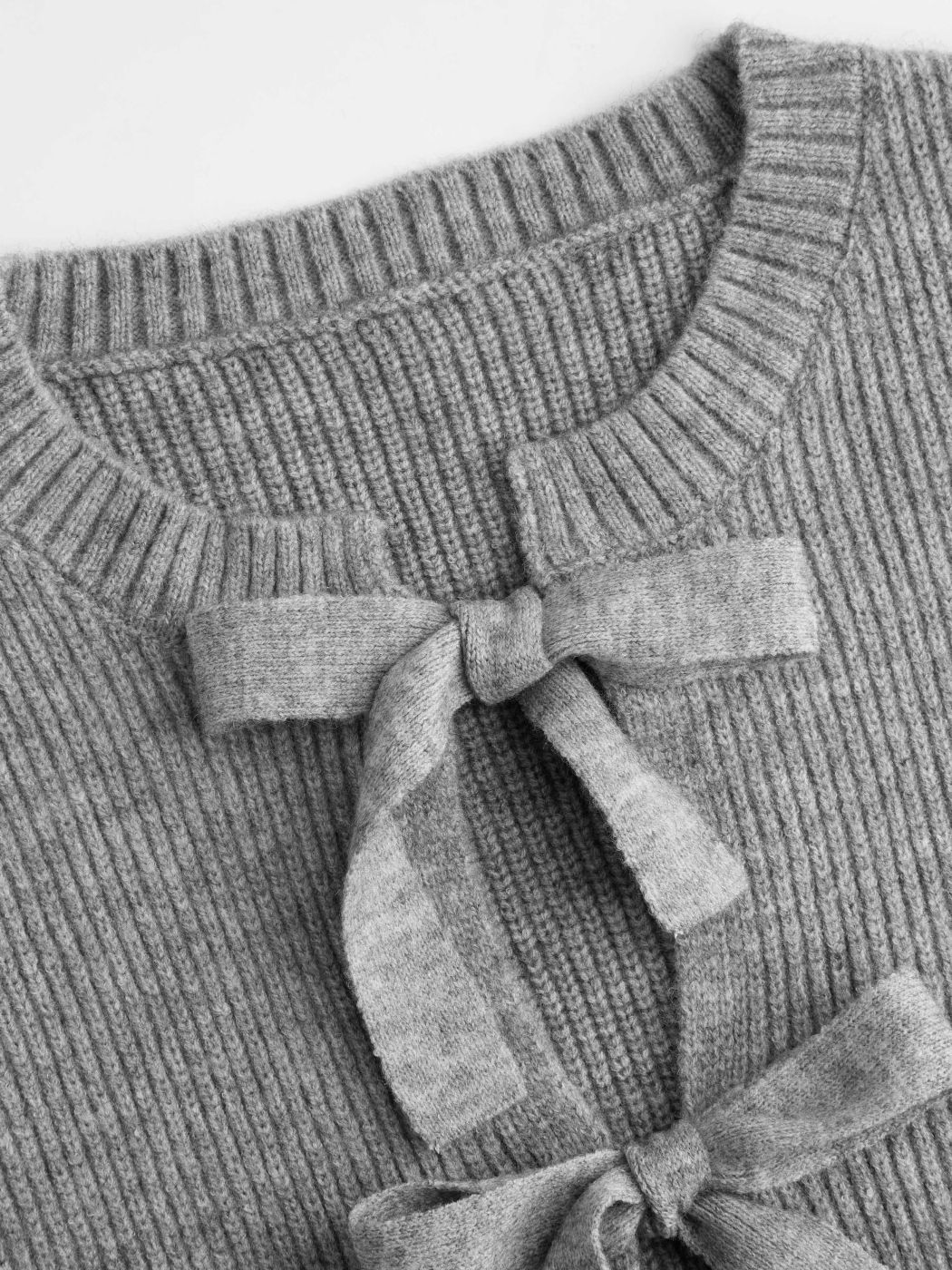 Strick Rundhalsausschnitt Einfarbig Knoten Cardigan Kurve & Plus