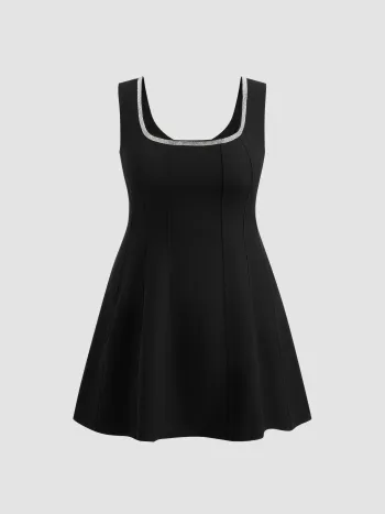 Sweetheart Ruffle Hem Mini Dress Curve & Plus