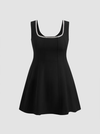 Sweetheart Ruffle Hem Mini Dress Curve & Plus