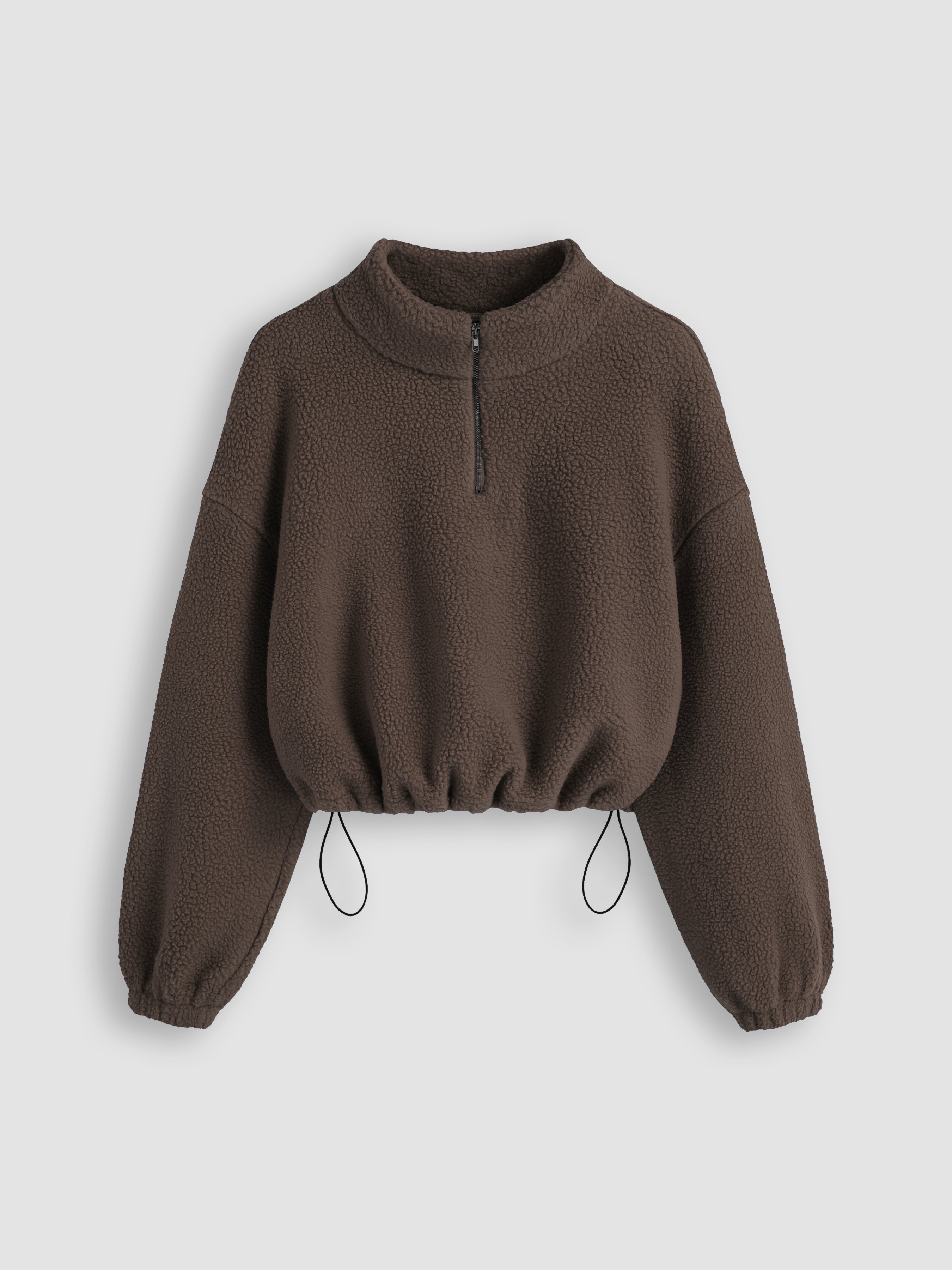 Fleece high neck sweatshirt