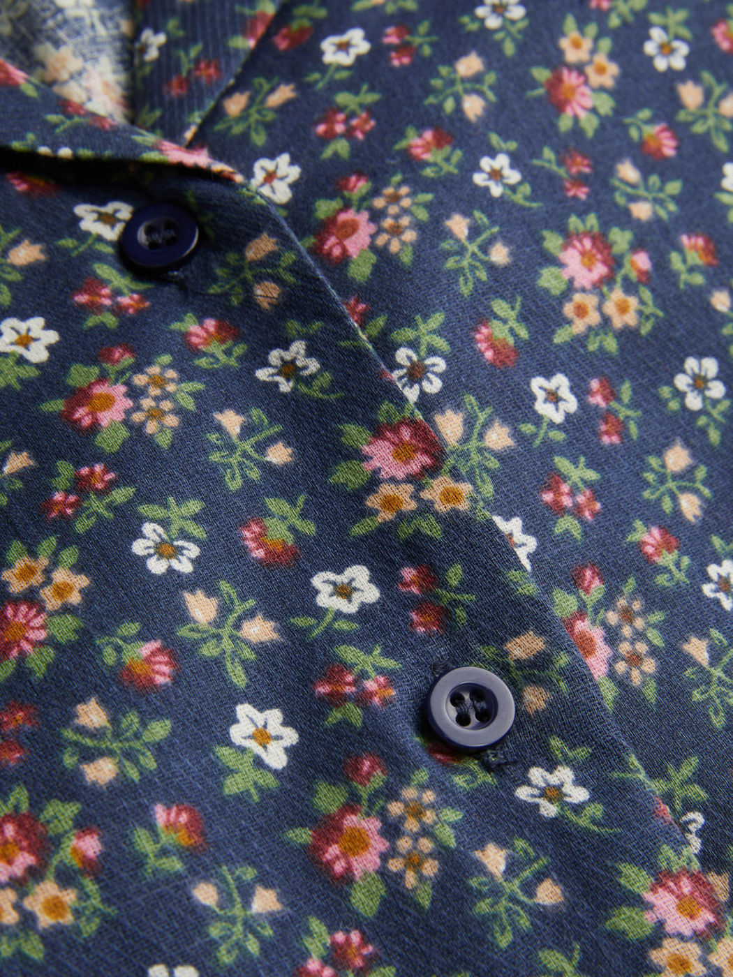 Collar Ditsy Floral Knotted Long Sleeve Blouse