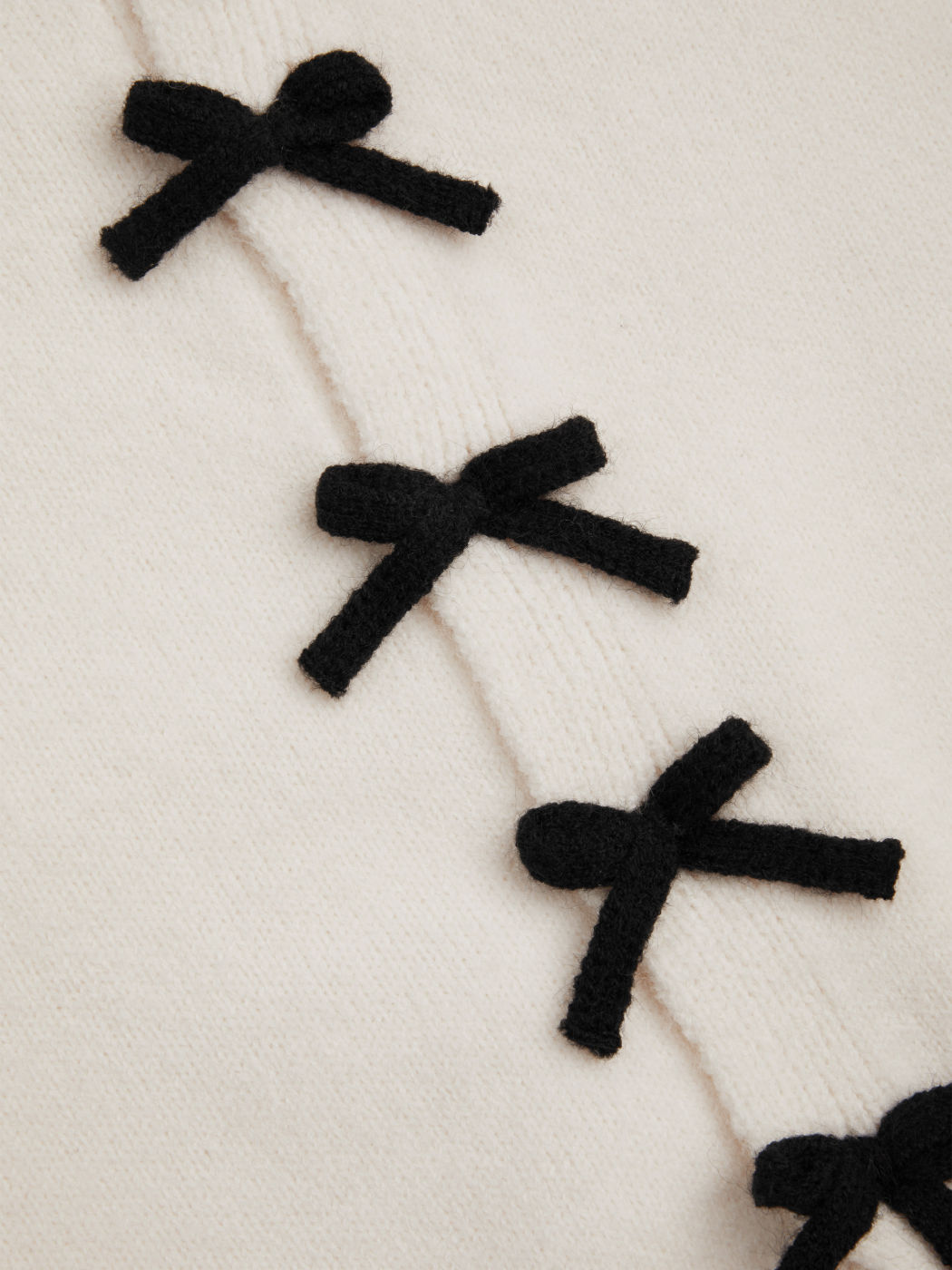 Knit Round Neckline Bowknot Tie Front Cardigan