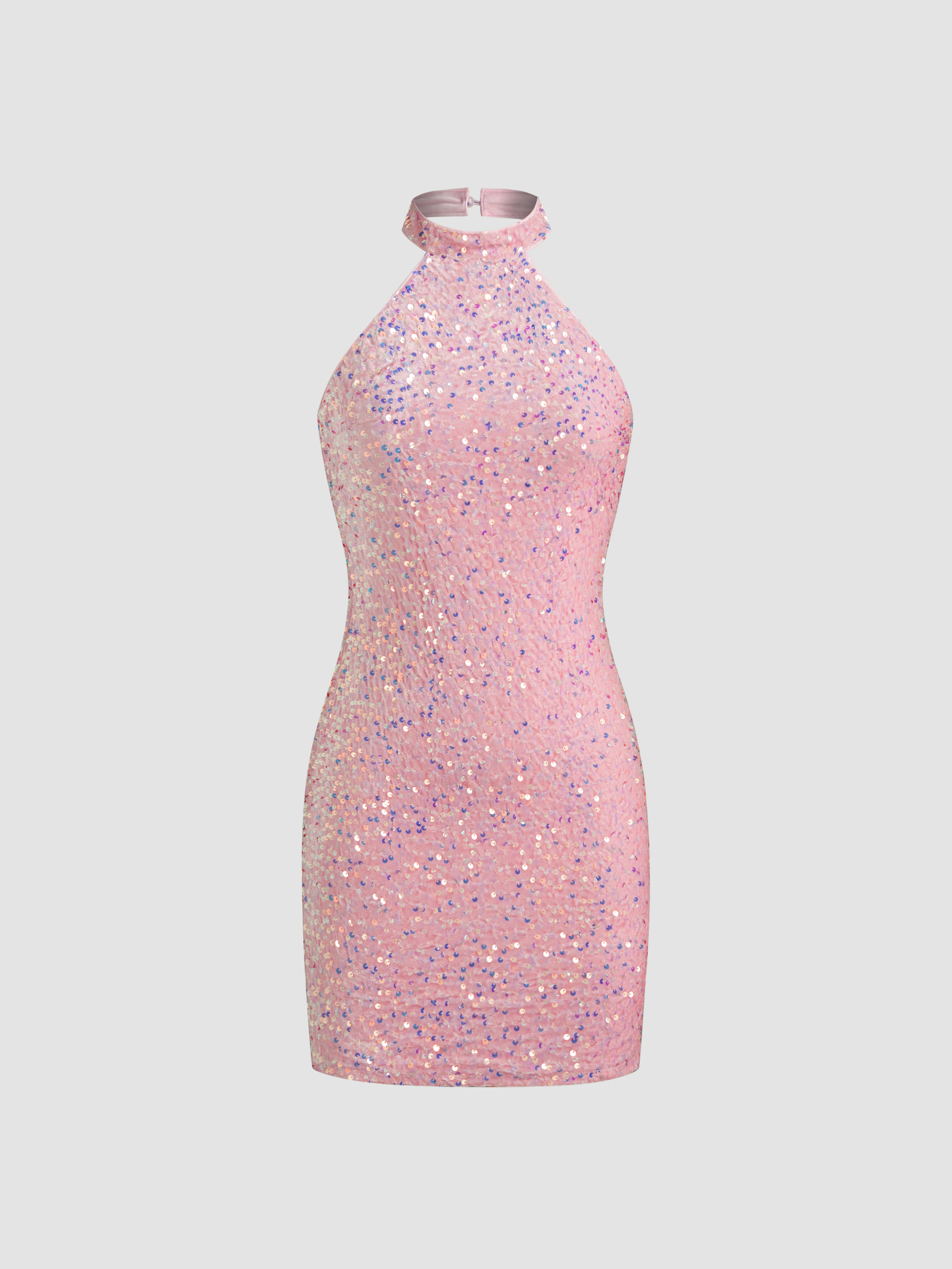 Velvet Velvet Halter Neckline Sequin Mini Dress For Music Festival/Live  House Party/Clubbing Vacation