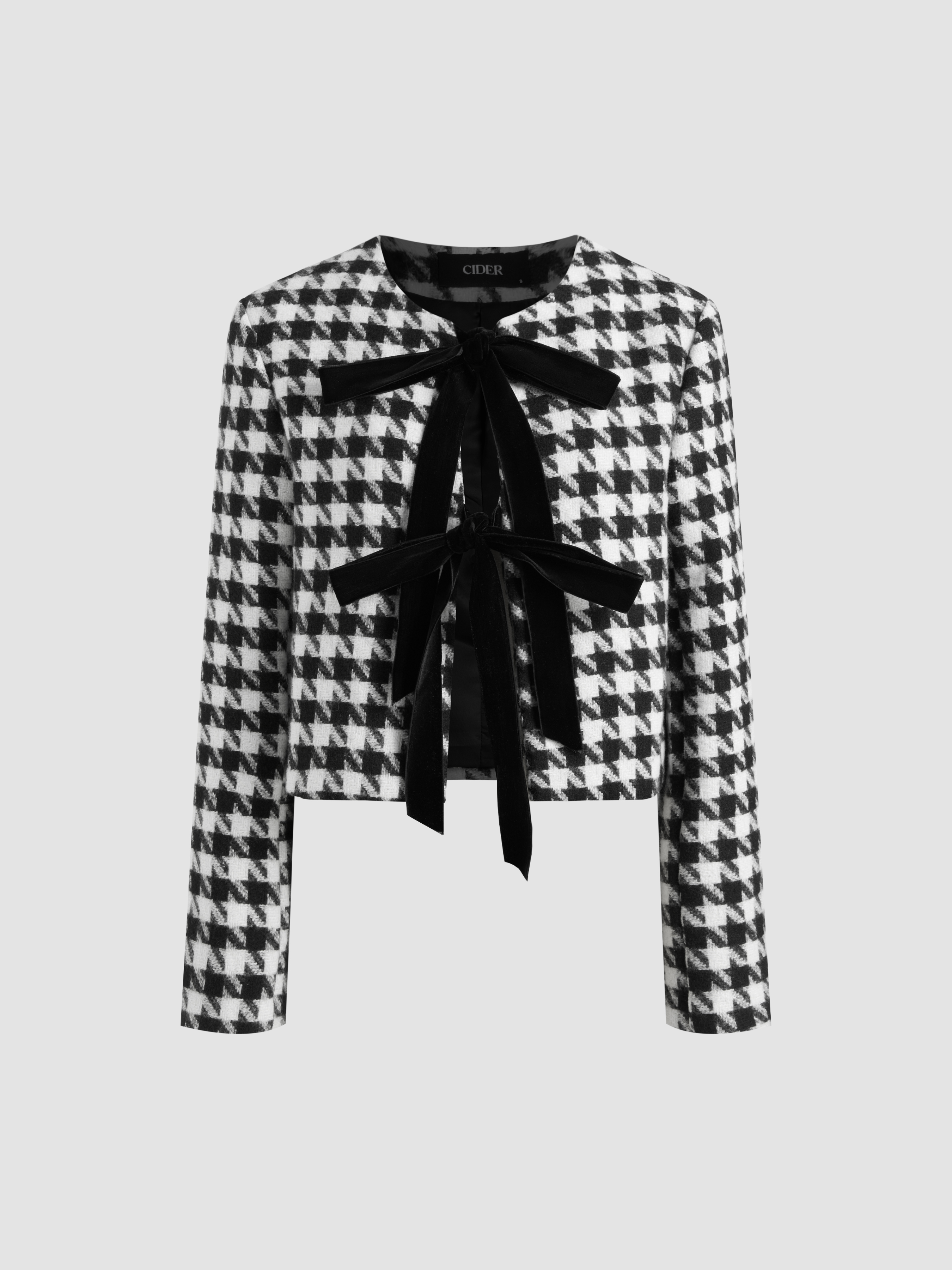 Tweed Tweed Button Crew Neck Crop Jacket For Date Exhibition