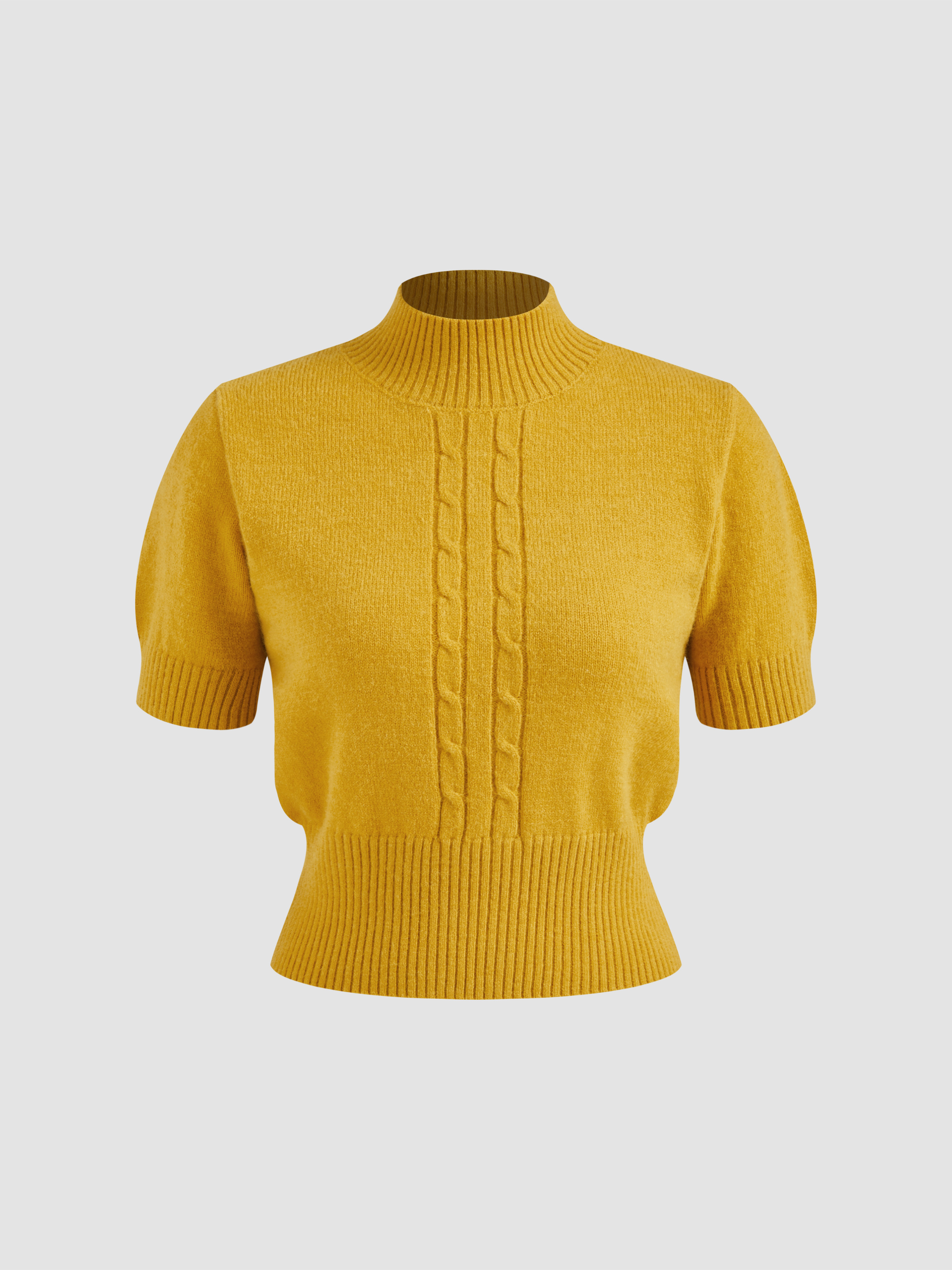 Cable Knit Short Sleeve Top