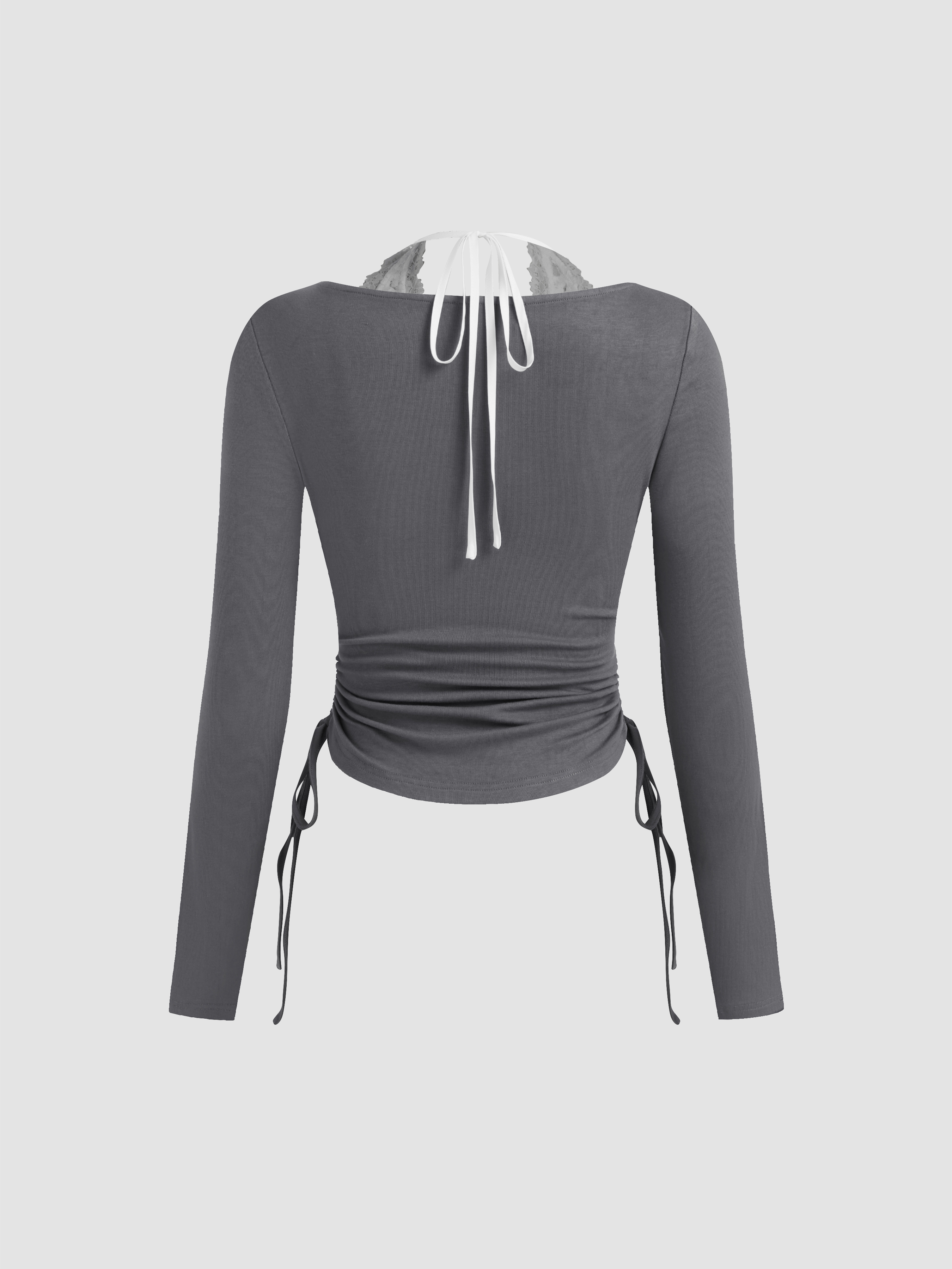 dDdDdDd　BIG DRAWSTRING LONG-SLEEVE T Softwear With Stretch Long Sleeve V-Neck PETITE – Cuddl Duds