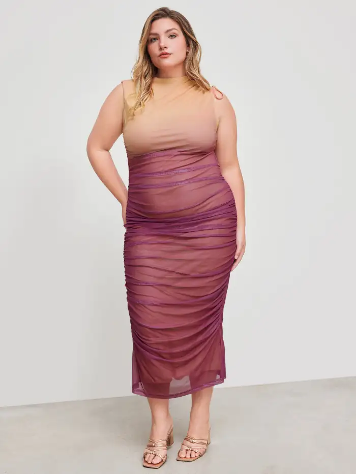 knee length dresses for ladies Straps Pink Drawstring Frill Mesh Short Dress – Ohmollydress