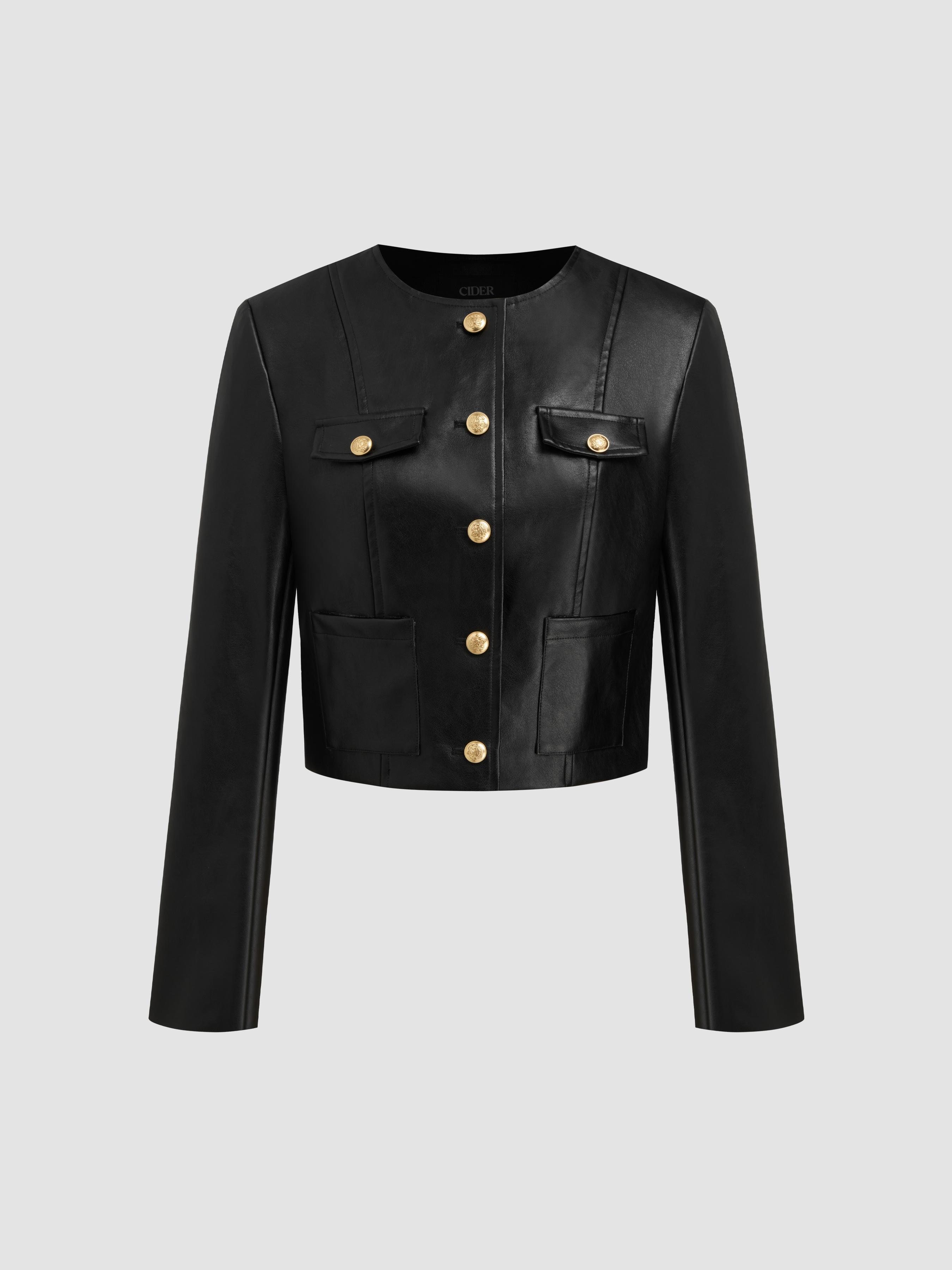 ジャケット・アウター ROUND SHORT SYNTHETIC LEATHER JACKET 818qoXoD6SL._UY1000_.jpg