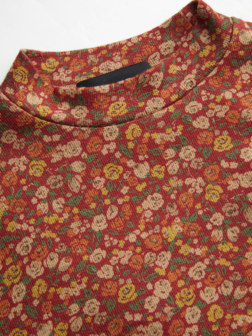 High Neck Floral Long Sleeve Tee