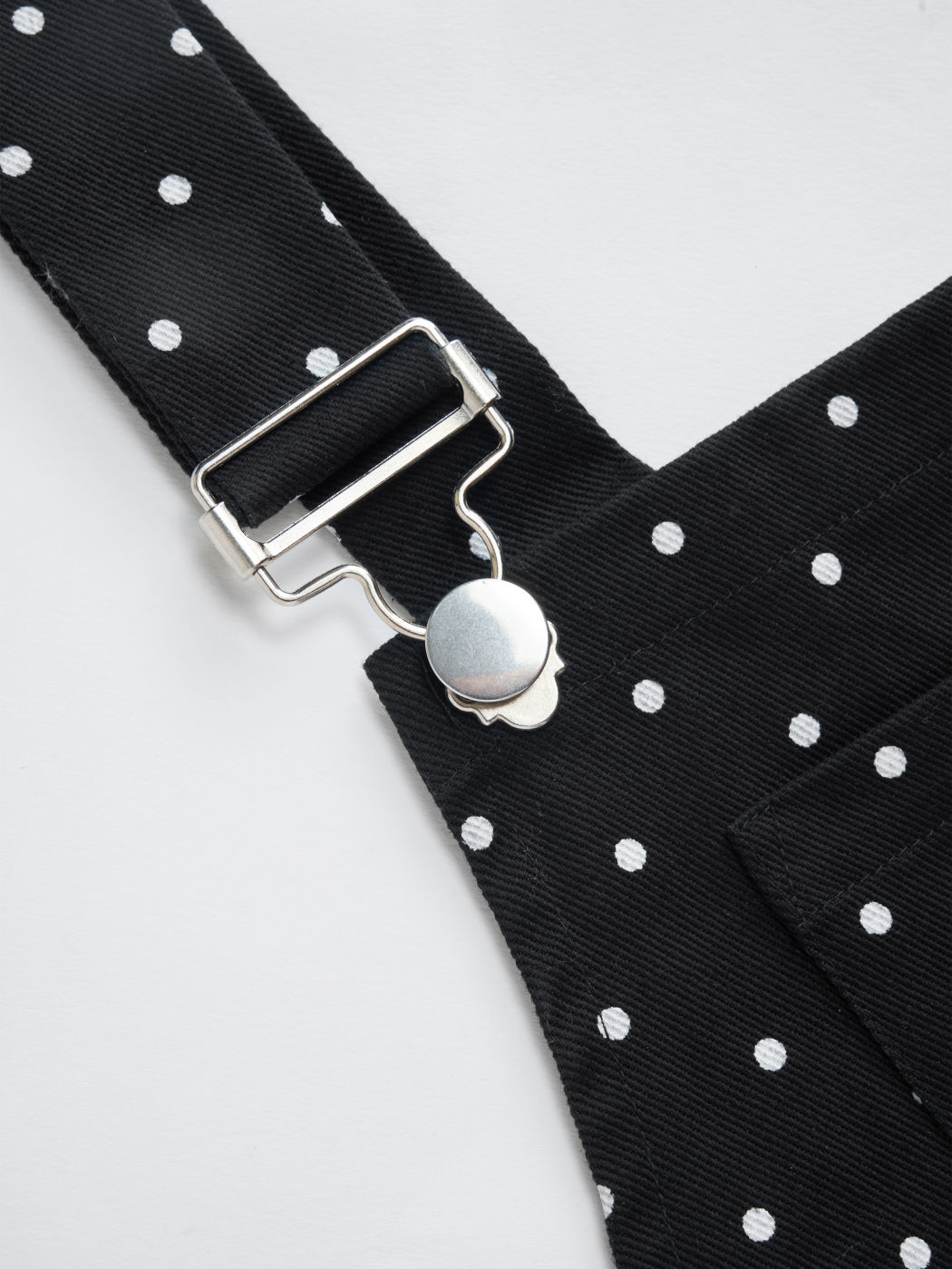 100% cotone Scollo quadrato a pois Tasca con fibbia Mini abito Curve e Plus