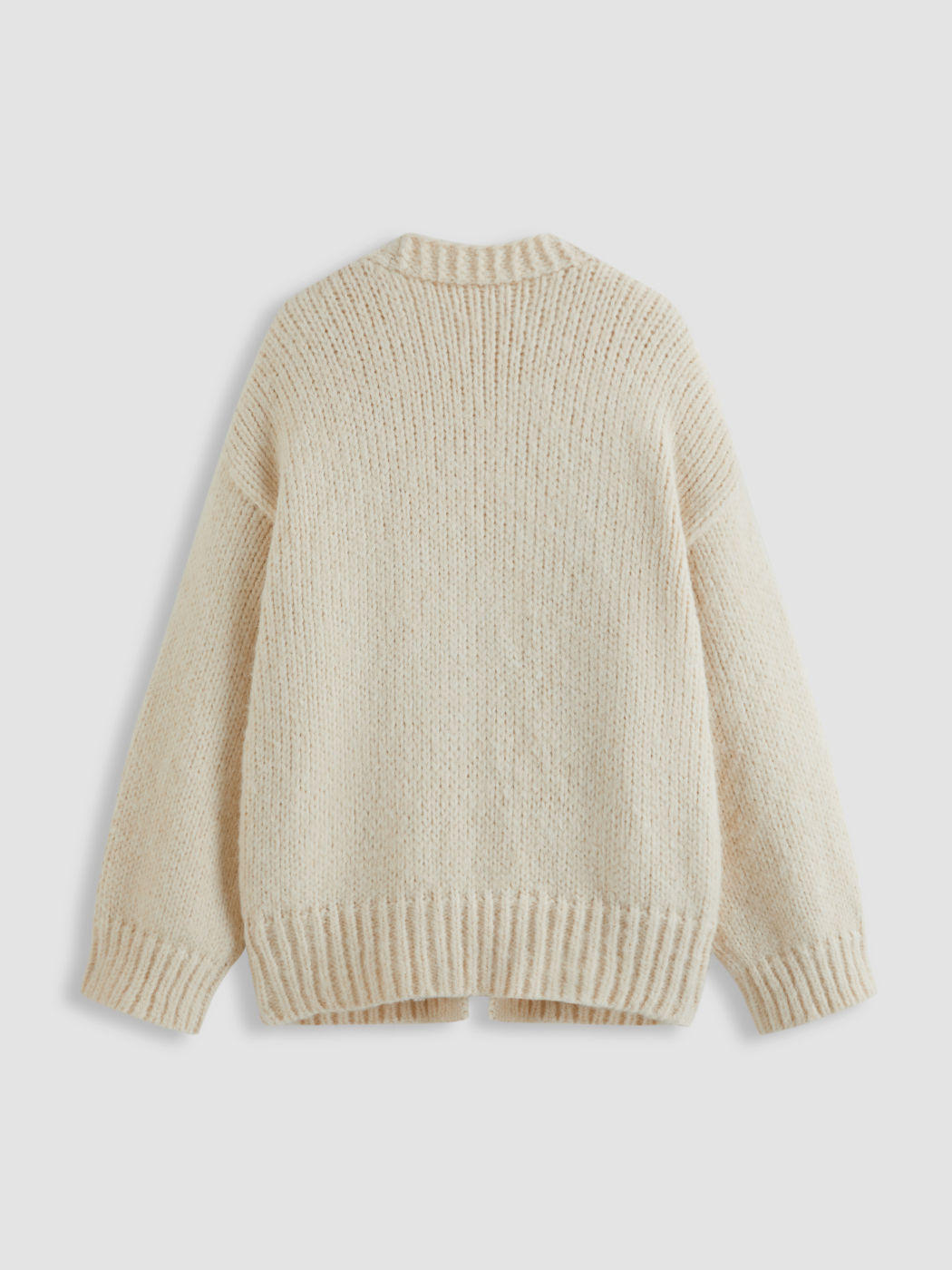 Knit Solid Pocket Oversized Cardigan