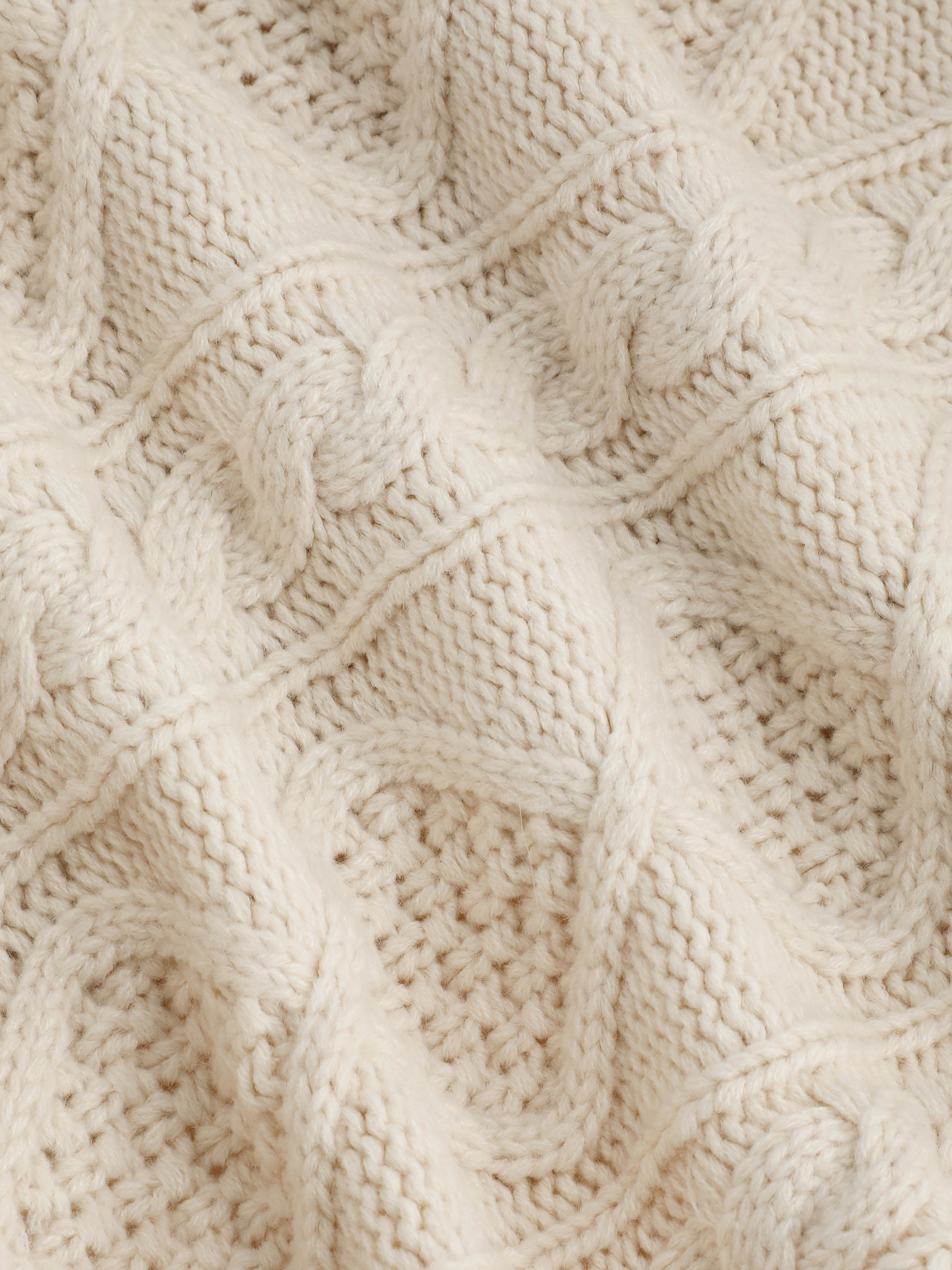 Cable Knit Round Neckline Cut Out Knotted Long Sleeve Top