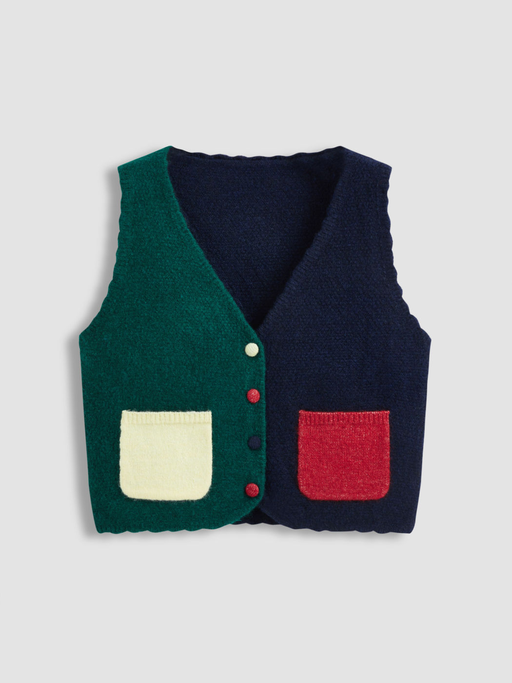 Wool-blend V-neck Colorblock Vest