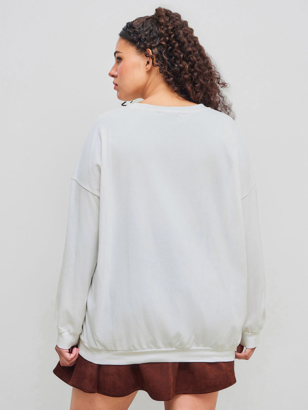 Cowboy Like Me Baumwollmischung Rundhalsausschnitt Boots Grafik Oversized Sweatshirt Kurve & Plus