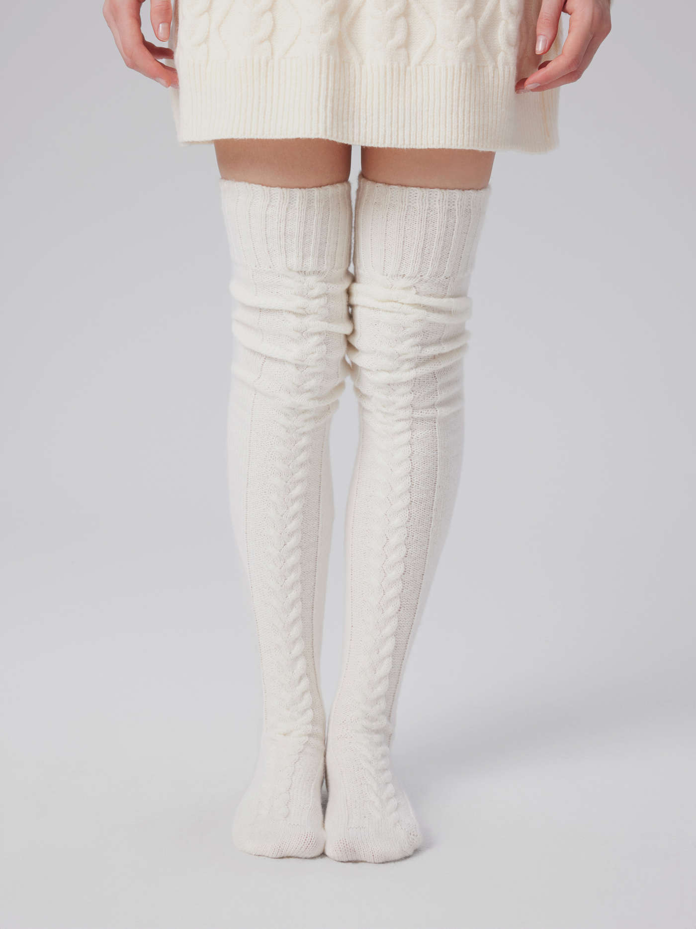 Mohair THICK MOHAIR KNITTED OVER THE KNEE SOCKS For School Daily Casual Coffee Shop Work