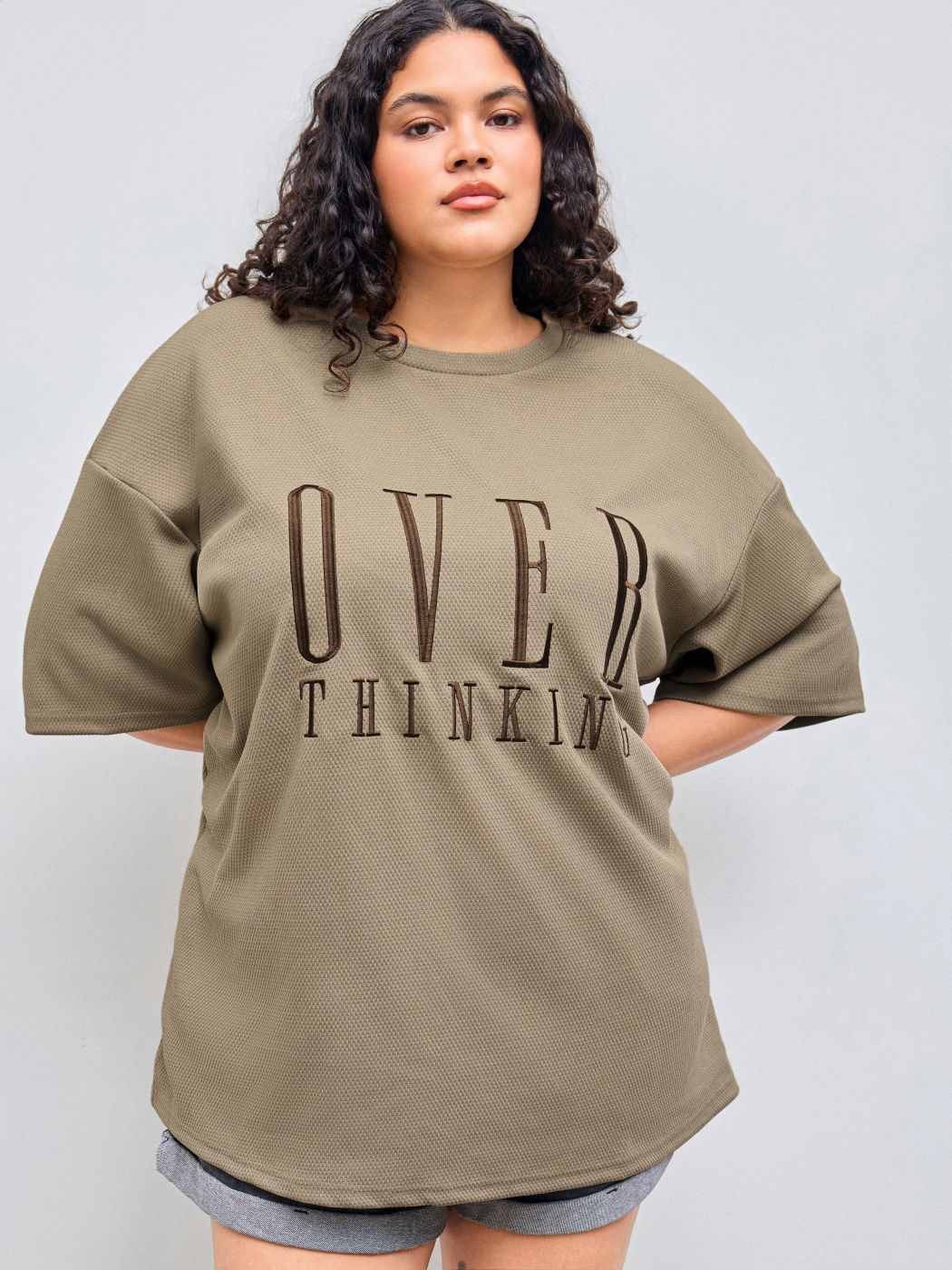 Over Thinking Oversized Graphic Tee Curve & Plus