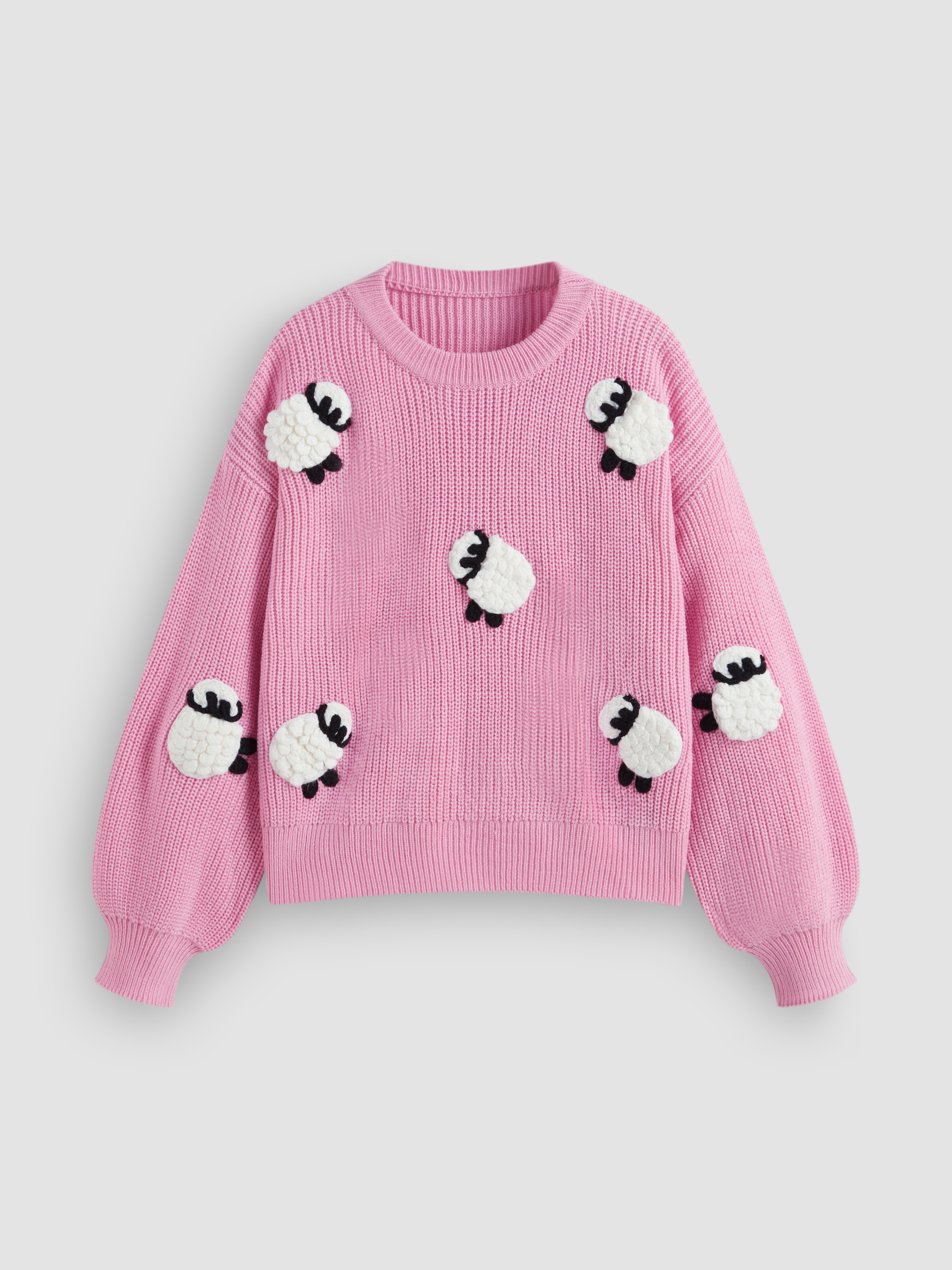 Knit Fabric Colorful Bowknot Sweater For School Daily Casual Knit Fabric Colorful Bowknot Sweater For School Daily Casual