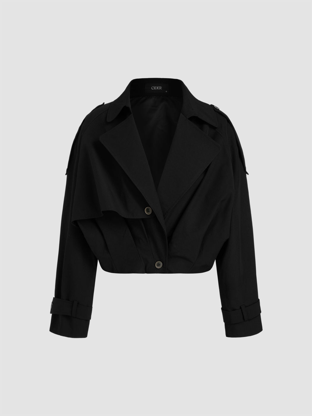 Collar Solid Pocket Button Oversized Trench Coat