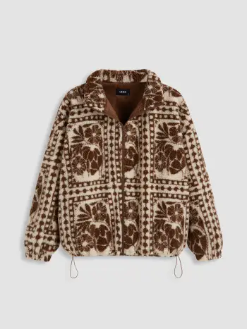 Bedruckte Fleecejacke mit Reißverschluss vorn Kurve & Plus