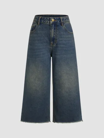 Stretch-Denim Low-Rise Jeans mit Rohrand und kurzer Länge