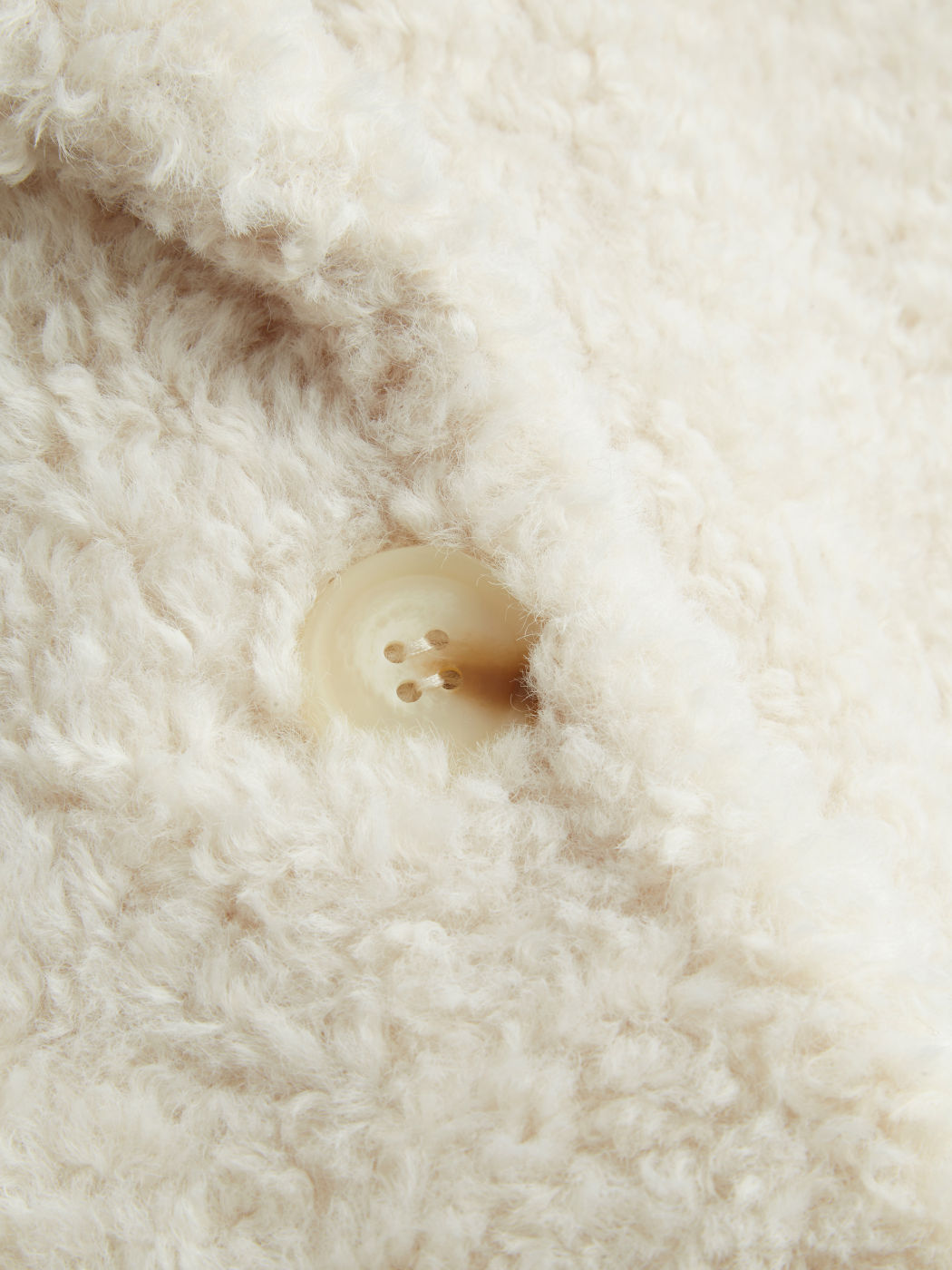 Fleecekragen Einfarbig Knopf Oversized Jacke