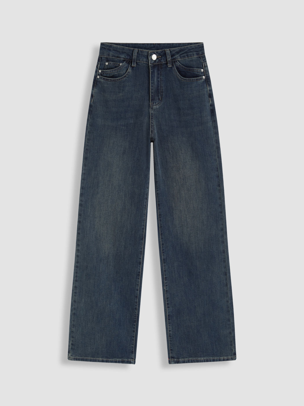 Denim High Rise Straight Leg Jeans
