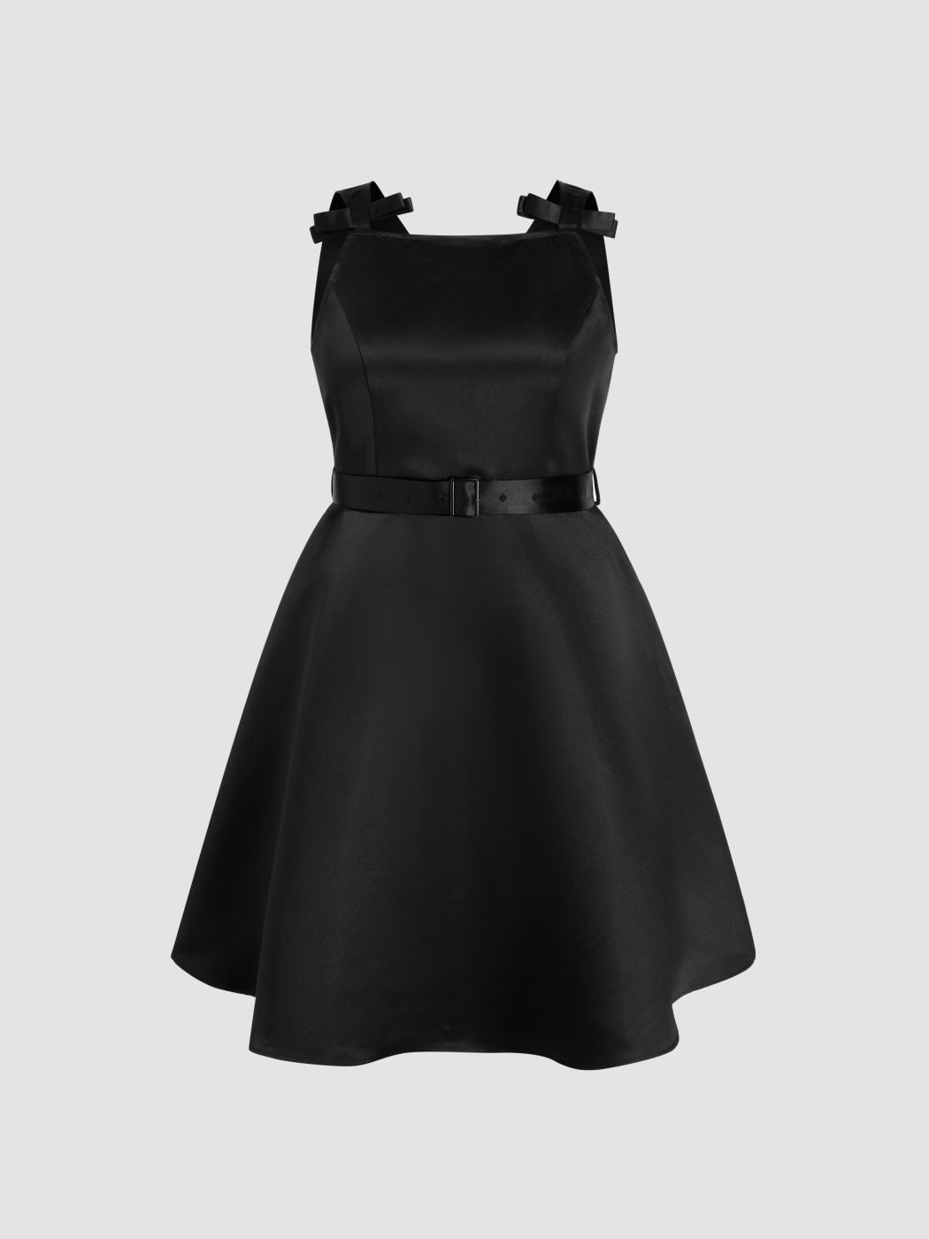 Abito midi con scollo a barca e fiocco con cintura Curve & Plus
