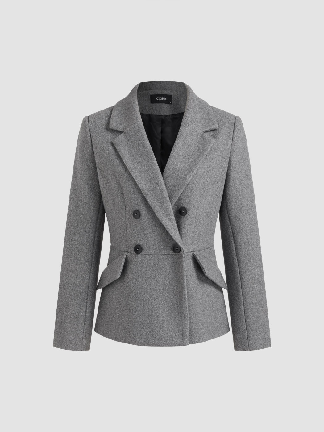 Wool-look Notched Collar Blazer