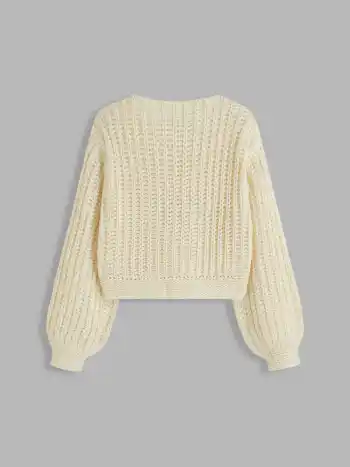 Strickjacke mit V-Ausschnitt, Streifenmuster und Schließband vorne