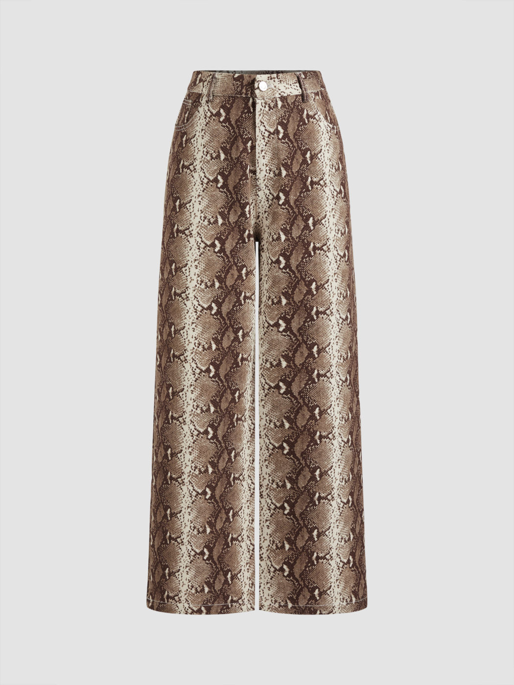 Mid Rise Schlangenprint Weite Hosen