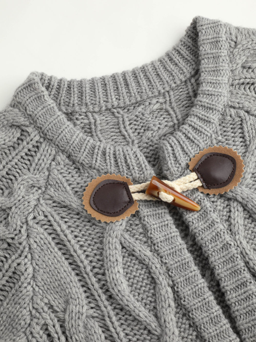 Cable Knit Wool-blend Duffle Cardigan