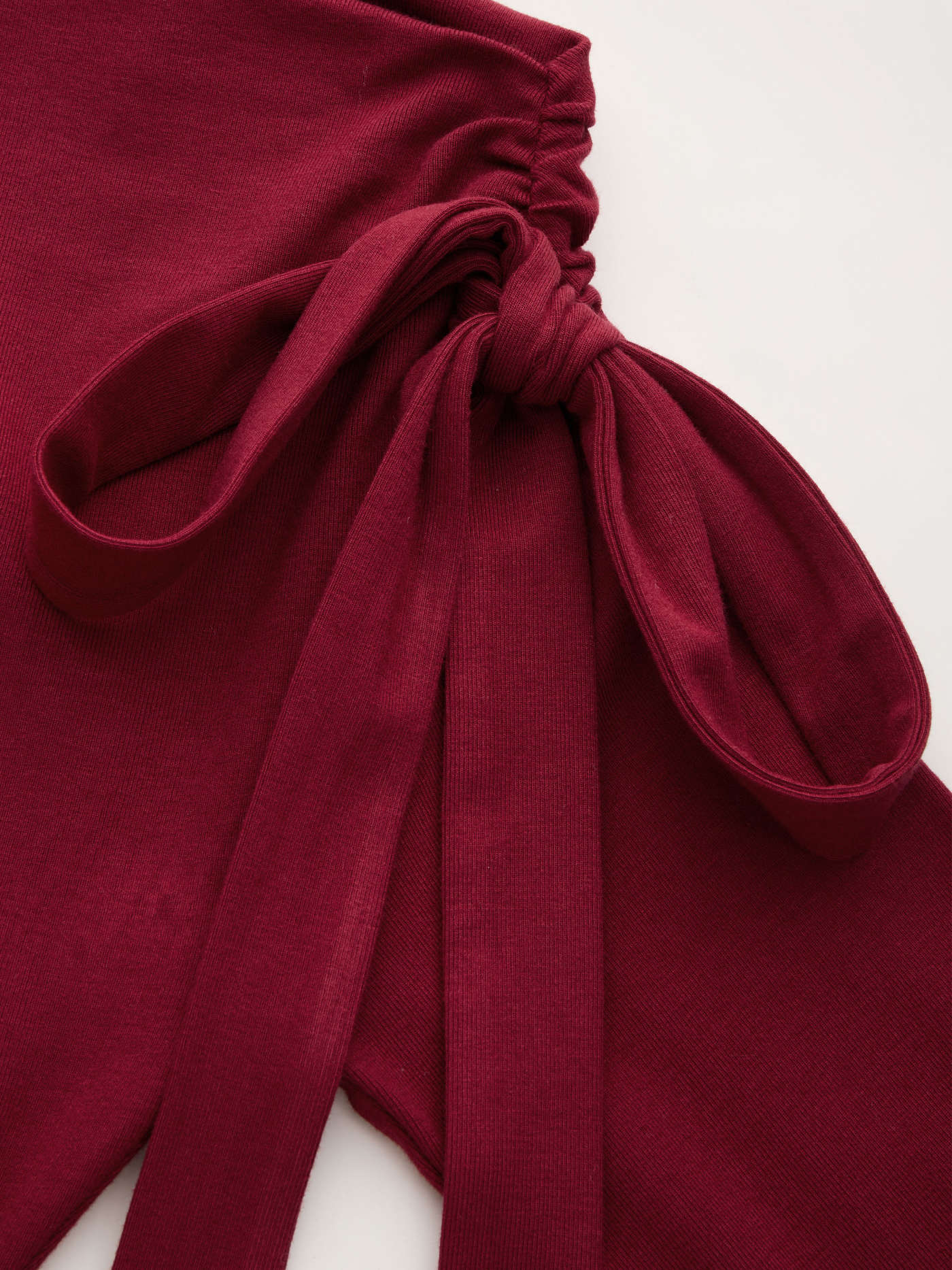 Knit Fabric Asymmetrical Neck Ruched Knotted Mini Dress For Music Festival/Live House Party/Clubbing Vacation