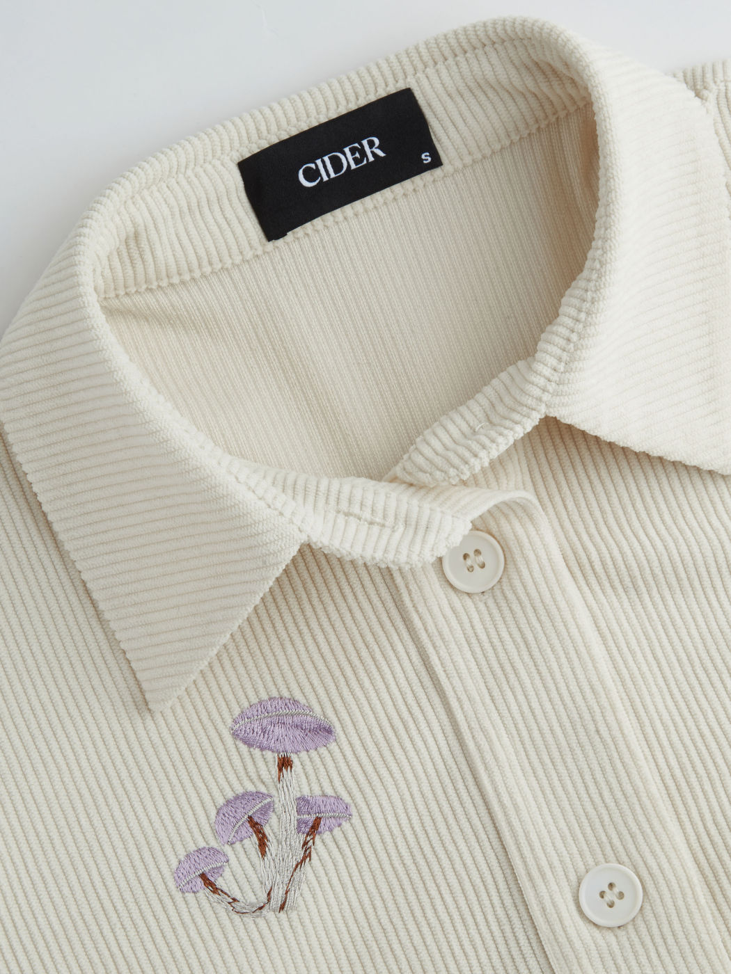 Cord Oversize Langarm Blusen mit Pilzmuster