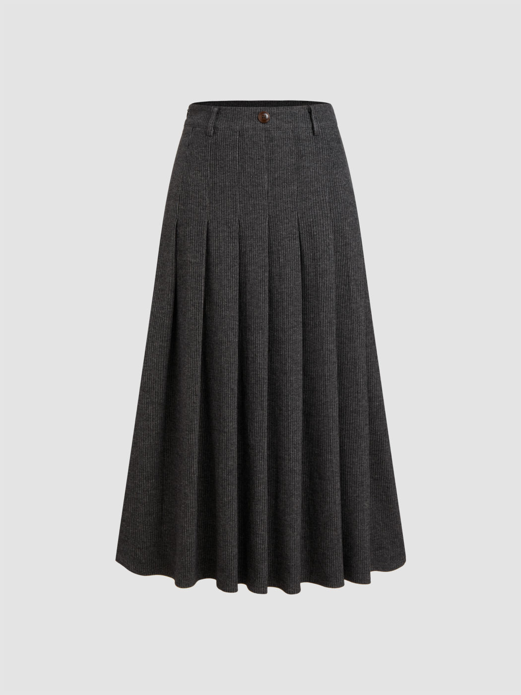 Mid Rise Pleated Maxi Skirt