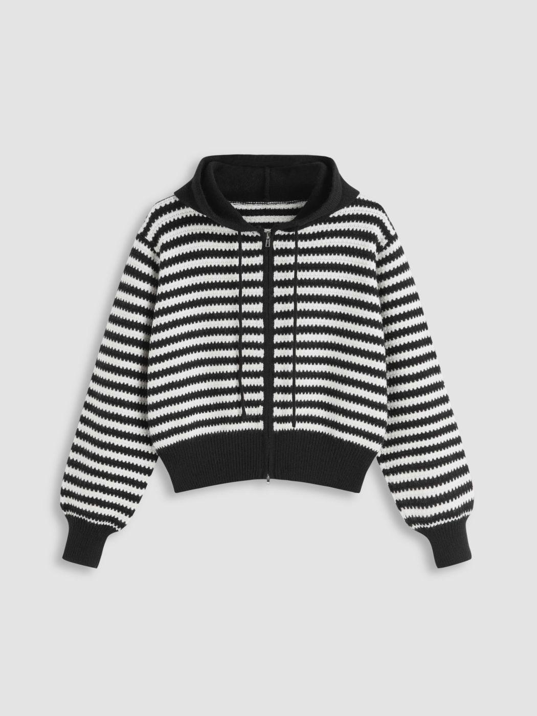 Cardigan con cappuccio a righe Curve & Plus