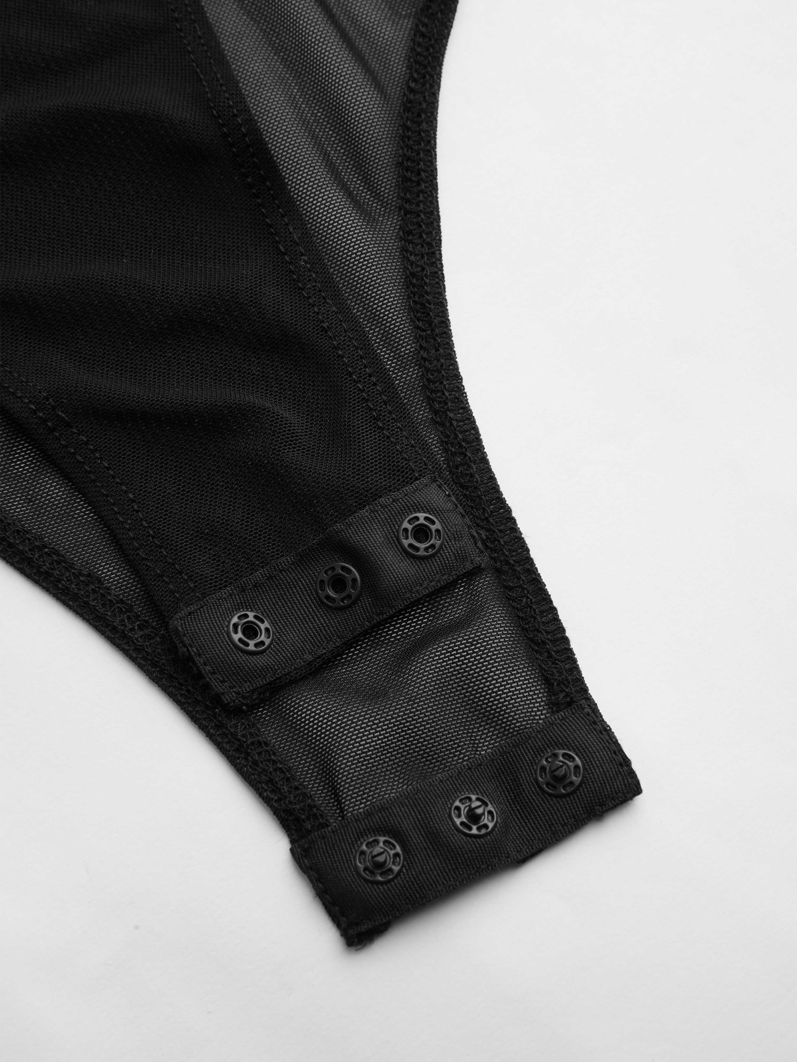 レース レース花柄シースルーボディスーツ For デイリーカジュアル