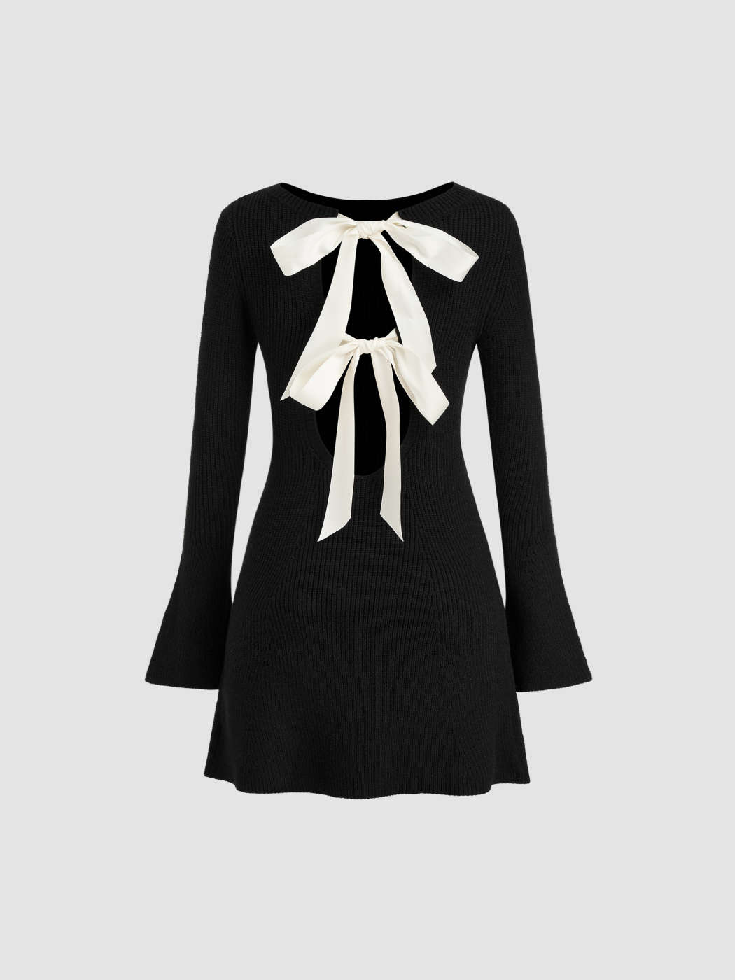 Strapless Dress Tall Bow Evercado Lovely Sweater Knit Mini Dress M Flip App