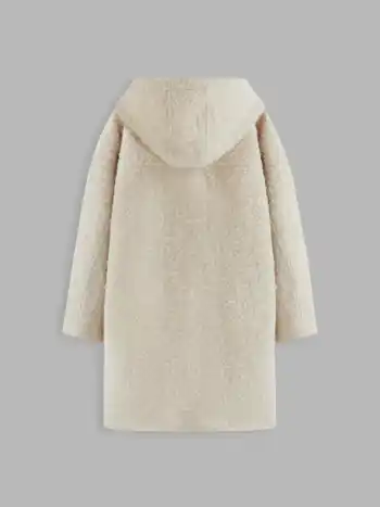 Wool-look Hooded Oversized Duffle Coat