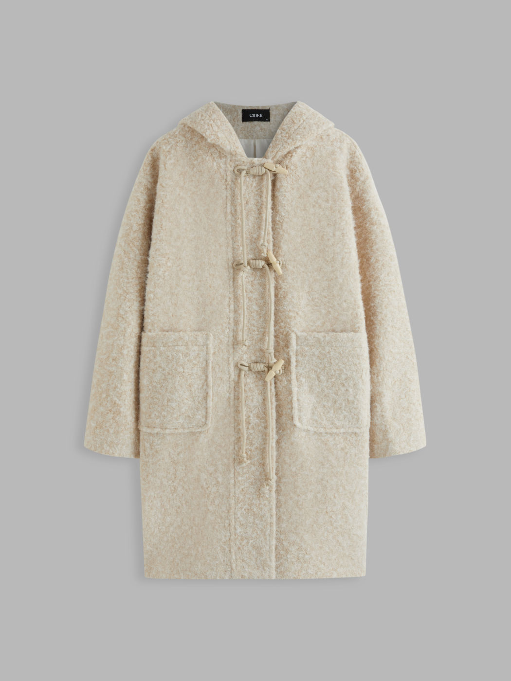 Woll-Look Kapuzen Oversized Dufflecoat