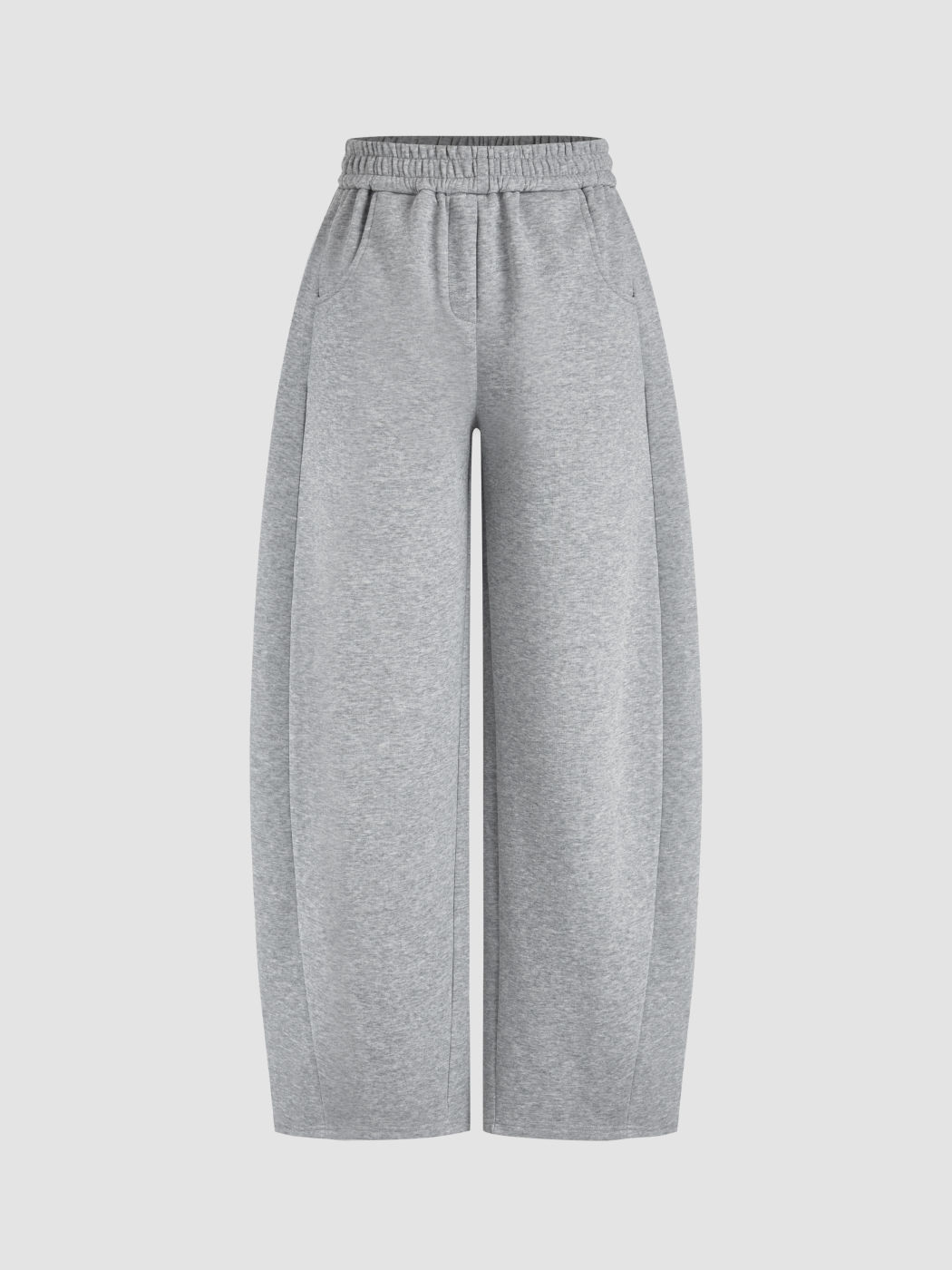 Terry Mid Rise Elastikbund Barrel-Leg Hosen