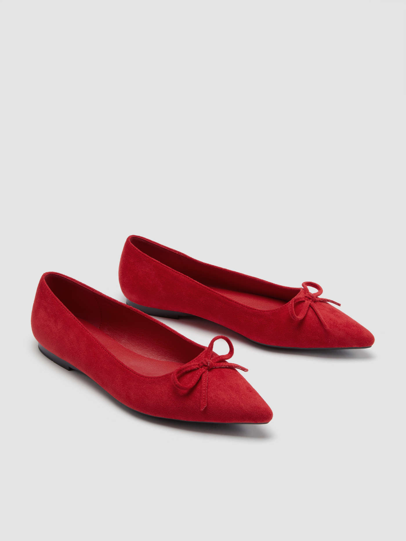 BOWKNOT SUEDE POINTED TOE FLATS