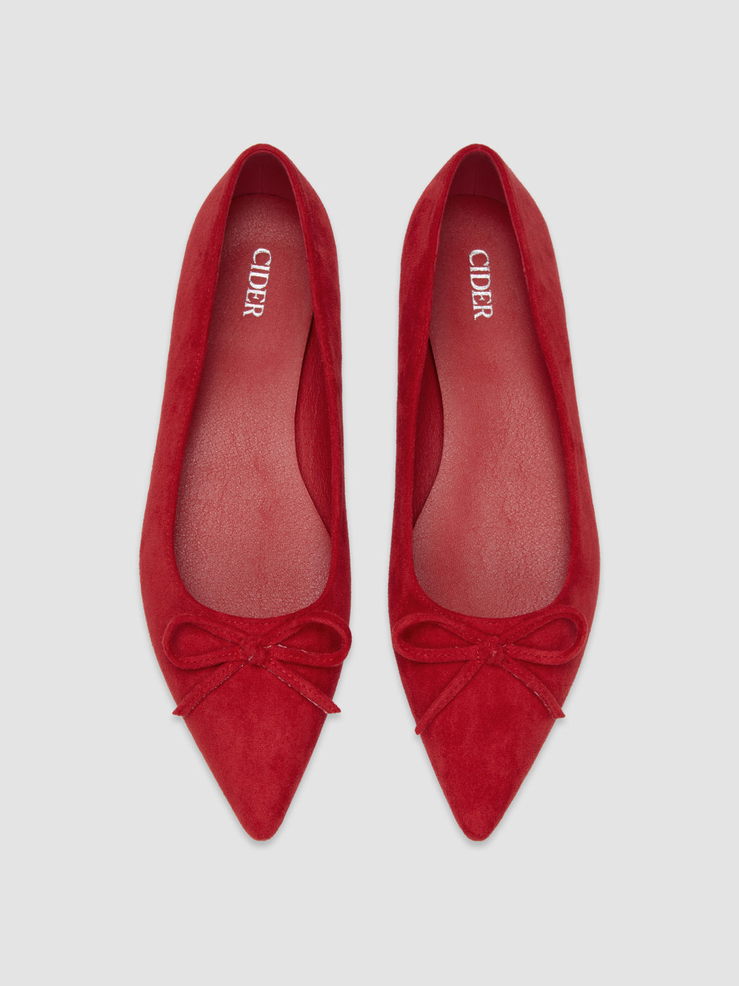 BALLERINE A PUNTA IN ECO-SUEDE CON FIOCCO