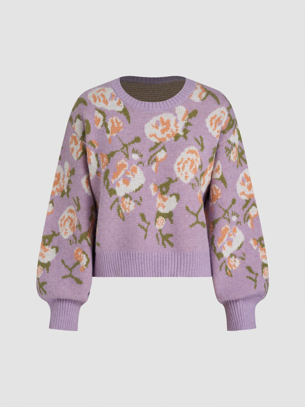 Knit Floral Oversized Sweater