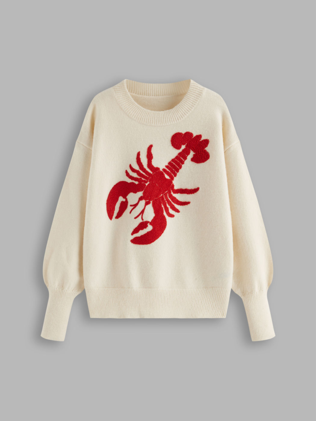 Lobster-Muster Oversize Strickpullover