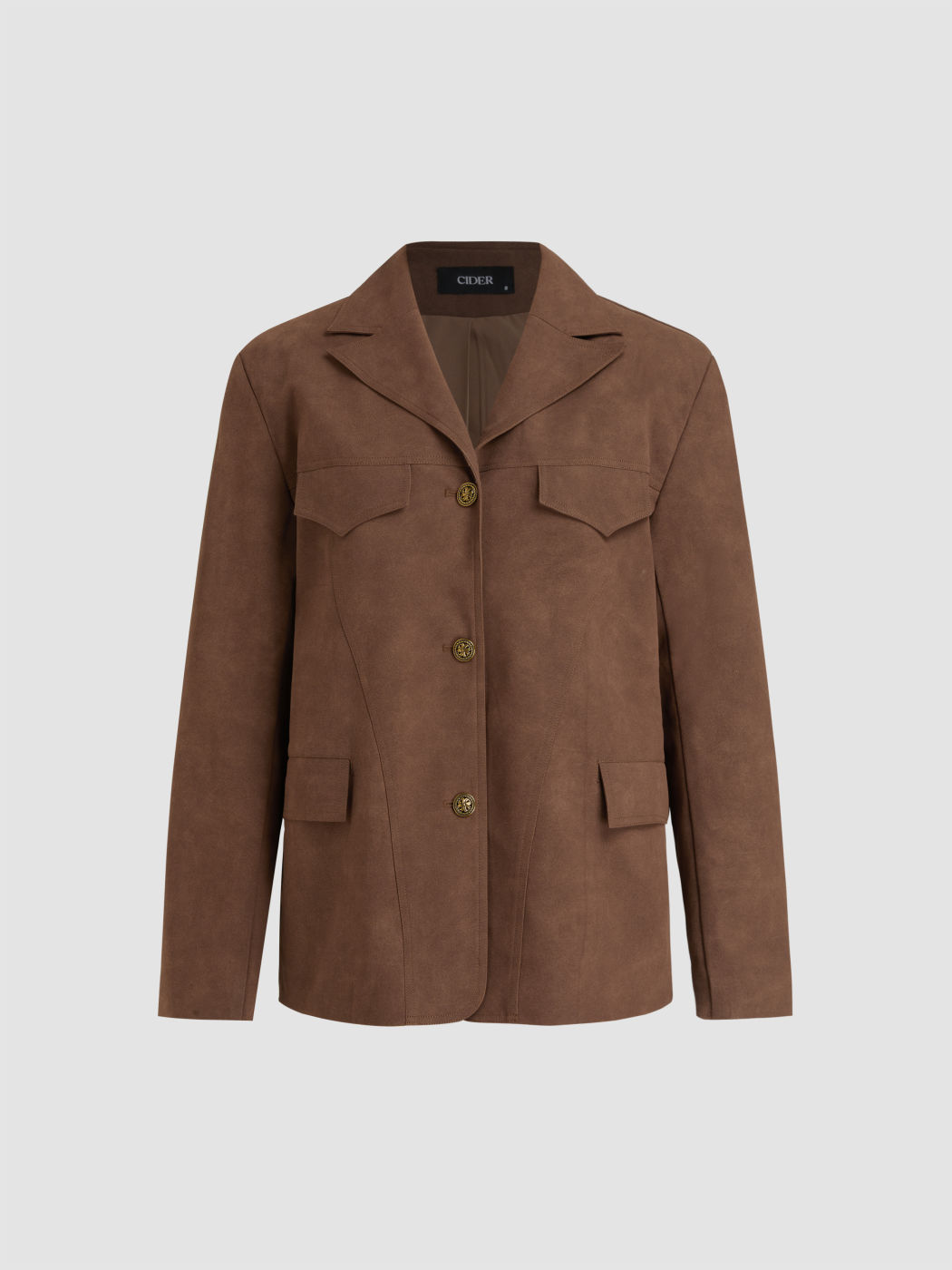 Suede Collar Oversized Shacket