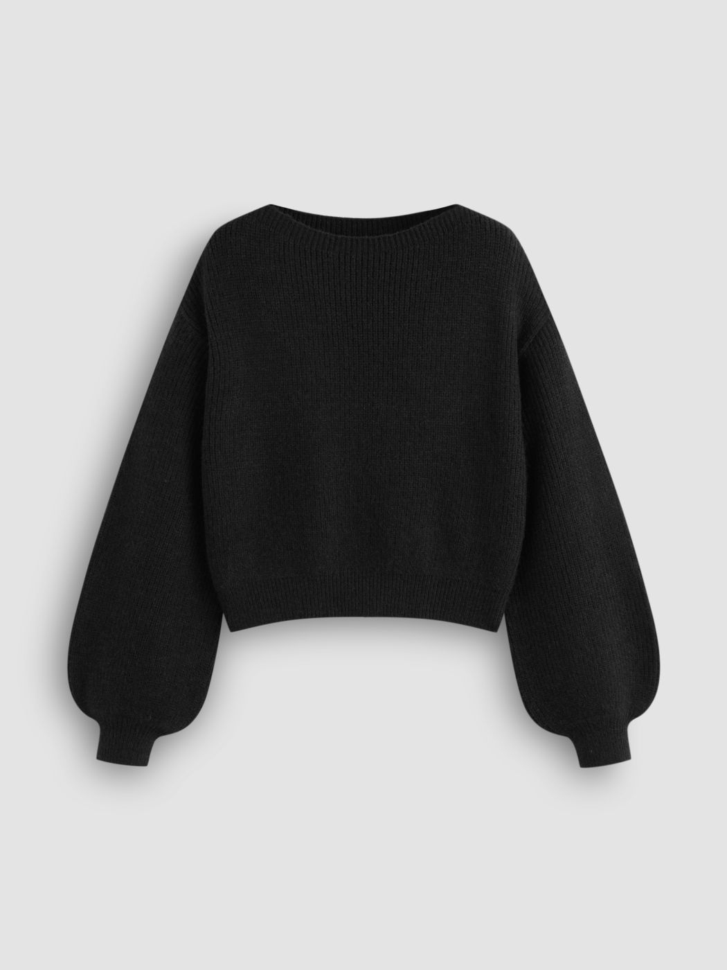 Knit Boat Neck Long Sleeve Top