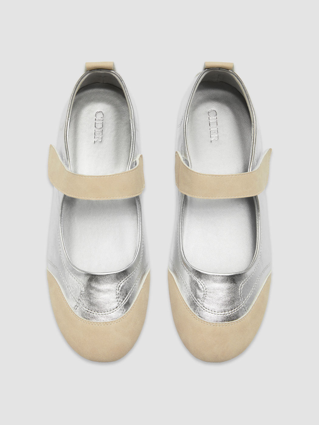 TWO-TONE SUEDE & FAUX LEATHER MARY JANE SNEAKERS